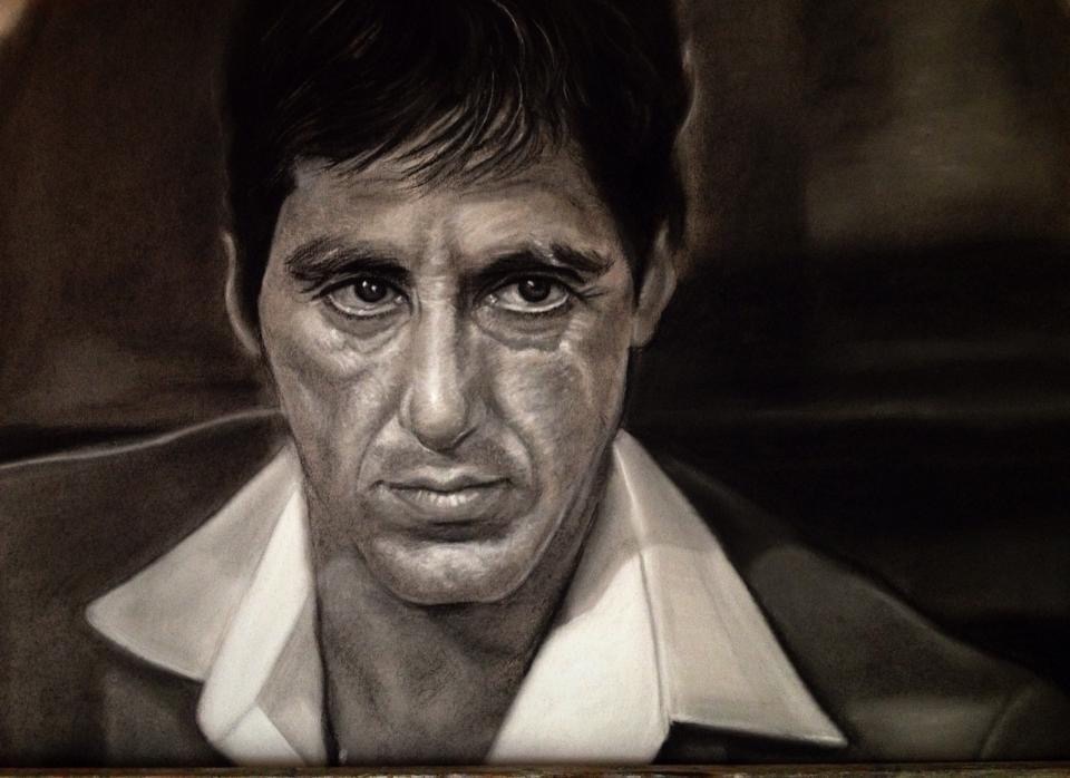 Natalia Rodriguez - Scarface Charcoal Drawing